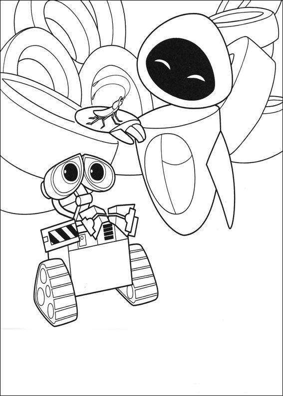 Plansa de colorat cu Wall E 9 59